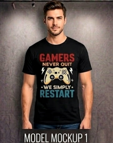 RESTART: Retro Gamer // Heavyweight Oversized Tee – Design ID 012